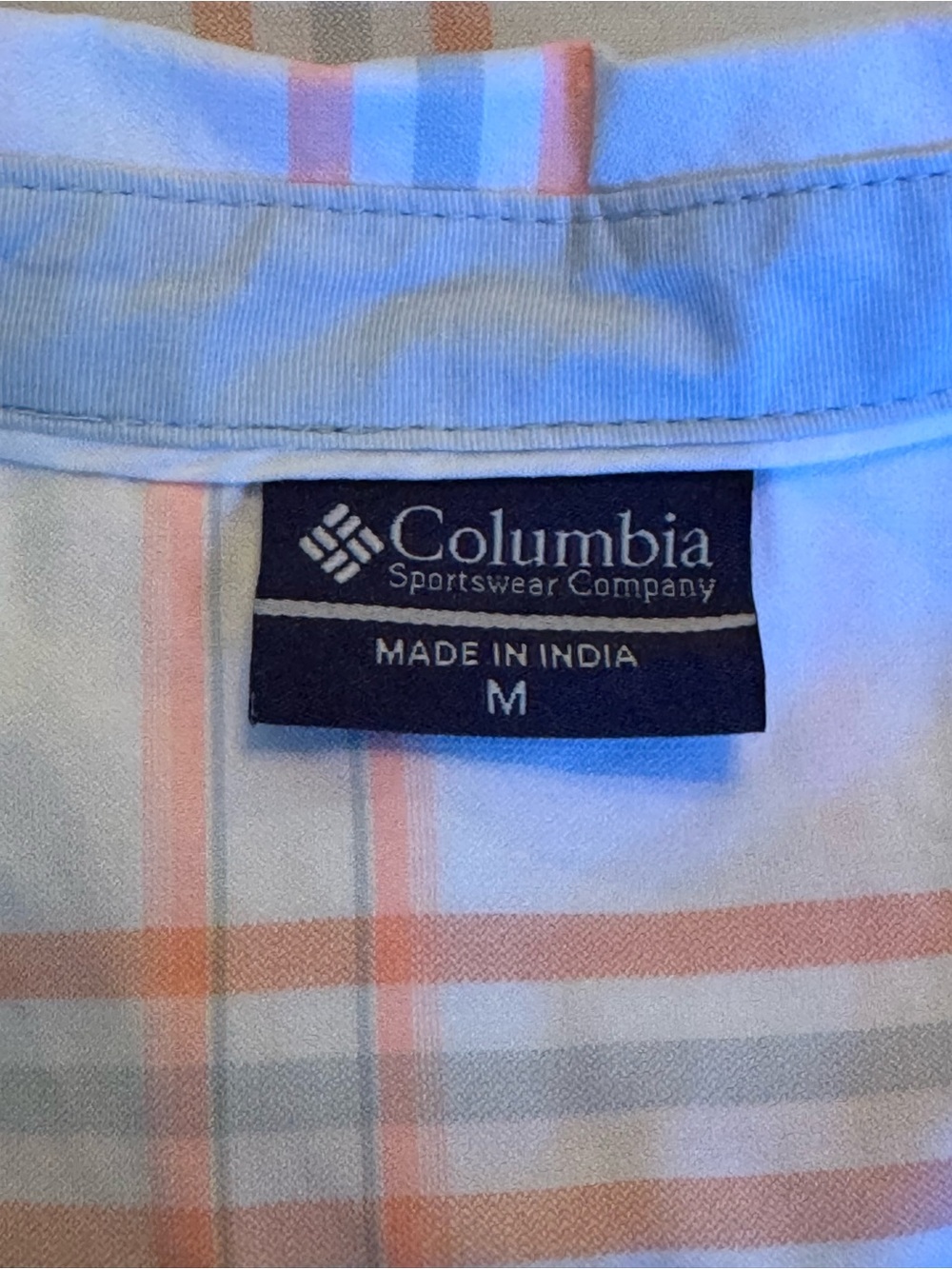 Columbia PFG White and Peach Plaid Sleeveless Button-Down Shirt medium - Picture 7 of 8